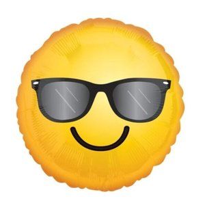 Sunglasses Cool Emoji 18" Foil Balloon Double Sided Smile Emoticon 5 Pack